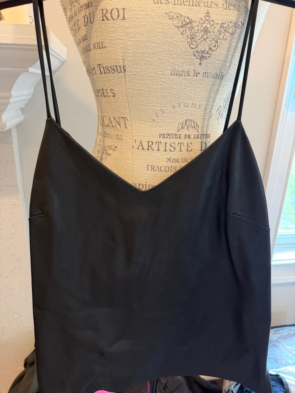 Amanda Uprichard Black V-Neck Spaghetti Strap Camisole